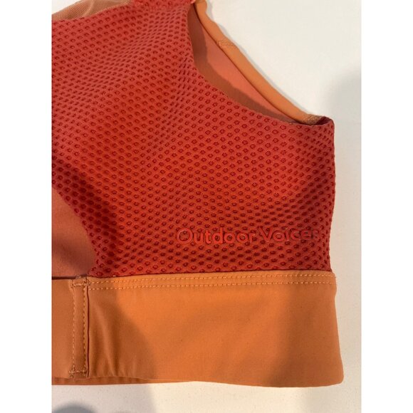 Outdoor Voices Womens Front Zip Sports Bra S Orange Red Nylon/Spandex Padded Adj - Picture 4 of 6